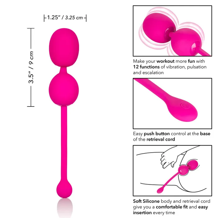 Female Sex Toys CalExotics Rechargeable Dual Kegel Pink Female Sex Toys CalExotics Rechargeable Dual Kegel Pink