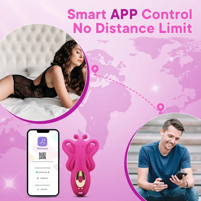 honeysx Male Sex Toys APP Control Butterfly Vibrating Panties With 9 Vibration Modes