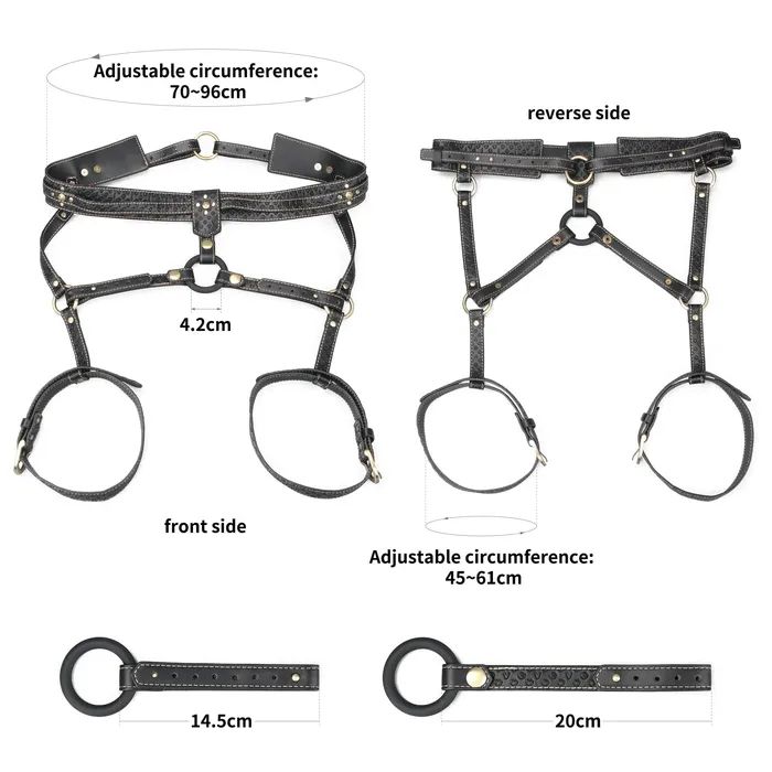 Male Sex Toys Rebellion Reign Faux Leather Full Body Harness Sets lovetoy