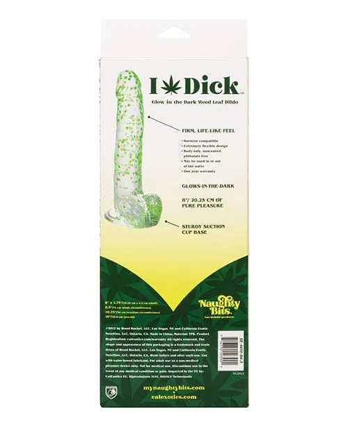 Naughty Bits I Leaf Dick Glow In The Dark Weed Leaf Dildo CalExotics Dildos